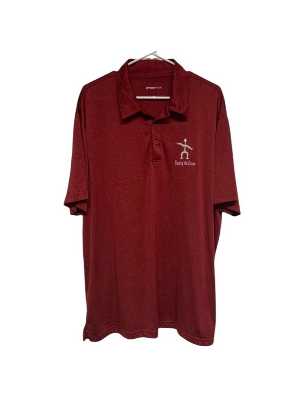 Sport-Tek heather red polo sporty breathable lightweight mens size XXL 2XL EUC